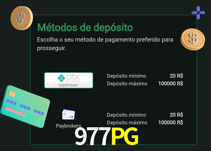 O cassino 977PG oferece uma grande variedade de métodos de pagamento