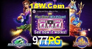 Tela de boas-vindas e lobby de jogos do aplicativo 977PG